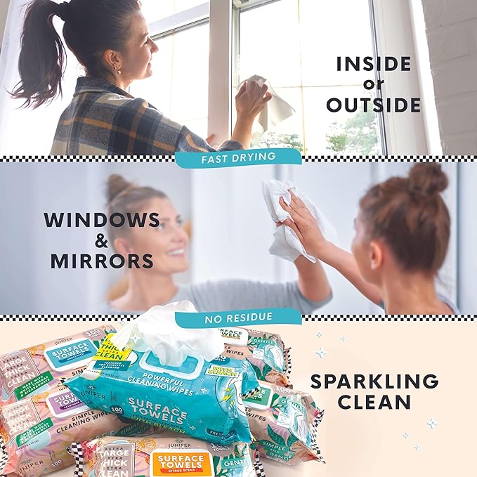 3 Packs Surface Cleaning Wipes Bleach Free, Thick & Large Dispose, All-Purpose Cleaner for Bathroom, Kitchen, Office, 100 Count Soft Flow, Biodegradable, No Scent