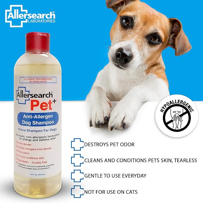 Allersearch Pet+ Anti-Allergen Dog Shampoo 16 Oz