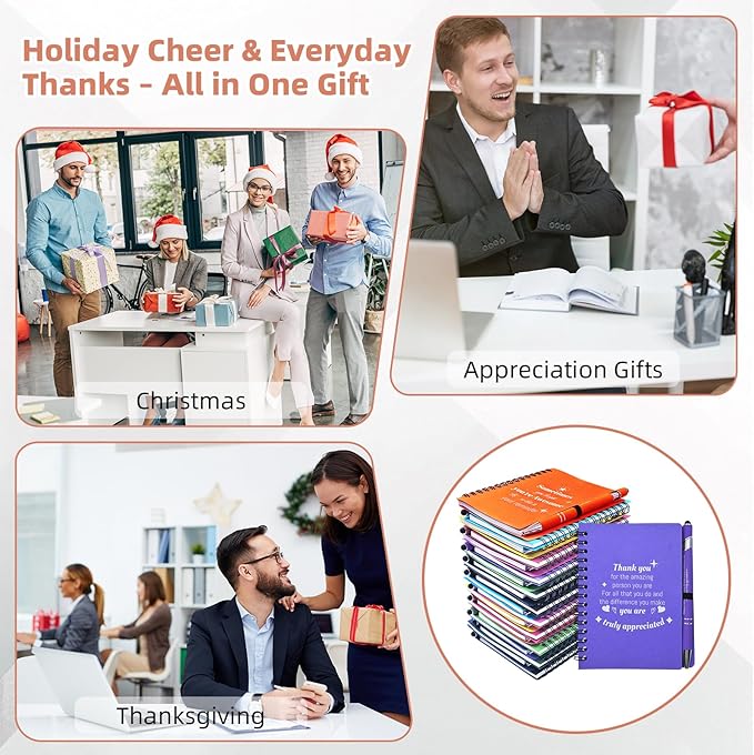 40 Sets/80 Pcs Employee Appreciation Gifts Bulk, Inspirational Notebooks with Motivational Pens for Staff, Thank You Gifts for Coworkers, Teachers,Team ,Nurse, DSP, Housekeeping, Office, School