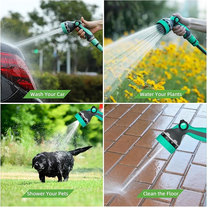 Garden Hose Nozzle, Hose Sprayer Nozzle with 10 Patterns High Pressure Water Hose Nozzle with Thumb Control, ABS Hand Spray Comfortable Grip for Outdoor Watering Plants & Lawns, Washing Cars & Pets