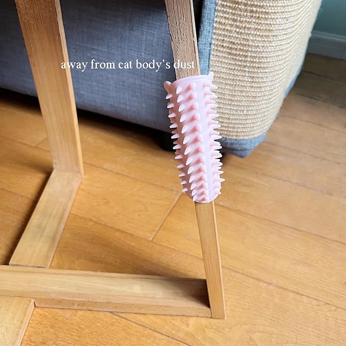 Cat Self Groomer Brush Adjustable Corner Cat Face Itch Scratching Brush Table Leg Silicone Self Massage Comb for Indoor Long and Short Haired Kitten Cats - 2 Pack (Pink)