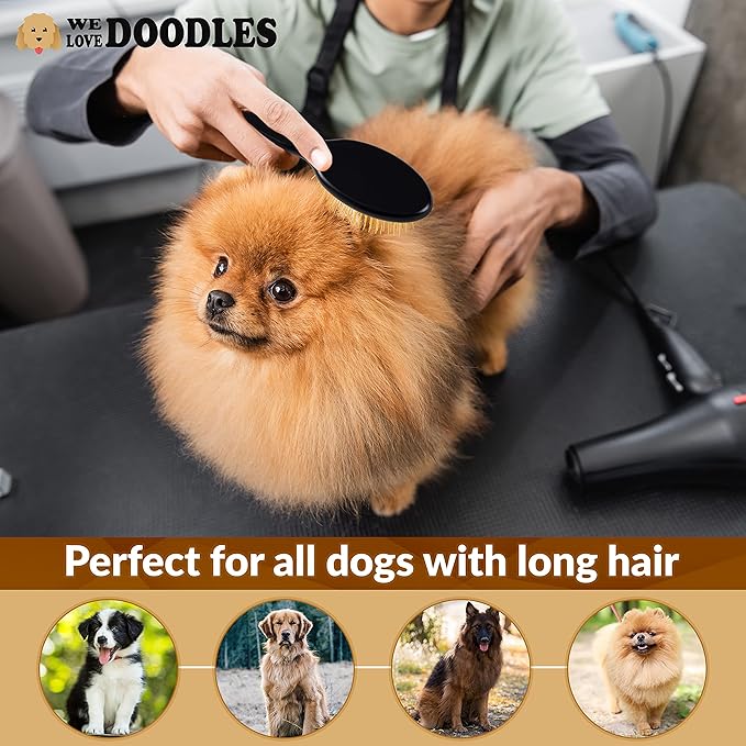 We Love Doodles Puppy Shampoo & Conditioner and Pin Brush | Oatmeal Bathing | Sensitive & Itchy Skin Wash | Brush for Grooming Pet Hair | Brush for Shedding and Removing Loose Fur | Made in USA