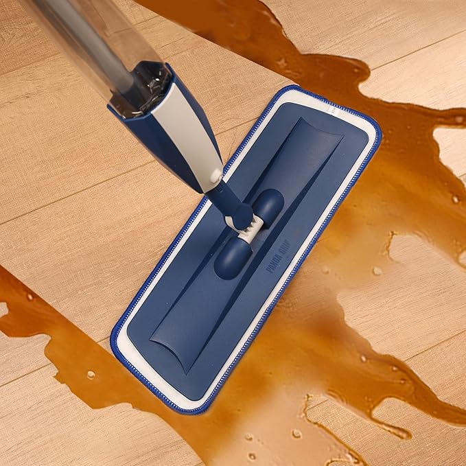 16.5 inch Mop Pads Refills, 3 Pack Microfiber Reusable Replacement Flat Replacements Heads for Wet Dry Floor Cleaning, Blue Cloth