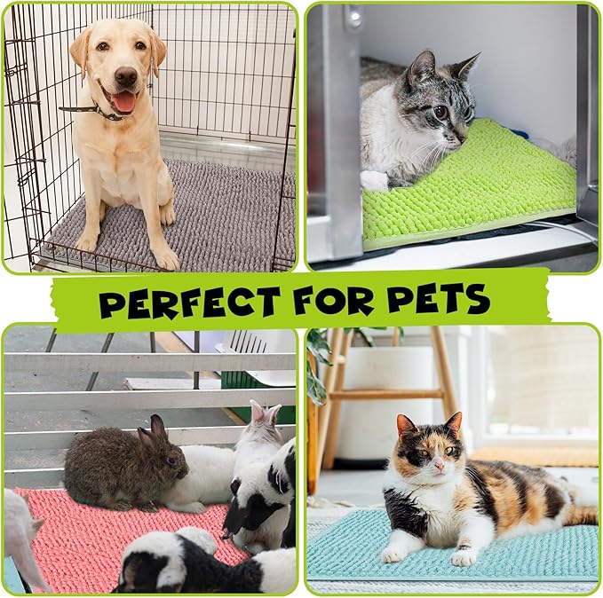 Barydat 8 Pcs Guinea Pig Cage Liner for Guinea Pig Cage Bedding Reusable Rabbit Mat Pad Washable Training Pad Animal Sleeping Bedding Mat(47x24'',Gray, Green, Pink, Blue)