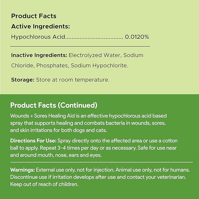 Hypochlorous Acid Spray for Dogs – 8oz Dog Wound Spray for Cuts, Burns, Sores, Abrasions, and More – Non Toxic and Chemical Free HOCI Wound Care – Made in The USA