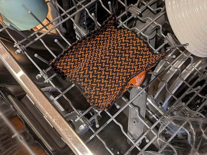 Q-Swiper Scrub-Clean Reusable Grill Cleaning Cloth - 2 Pack | Large Non-Scratch Cloth with Micro-Coated Fibers | Heavy-Duty for BBQ | Cleaner for Pots, Cast Iron Skillets, Grill Basket & Accessories