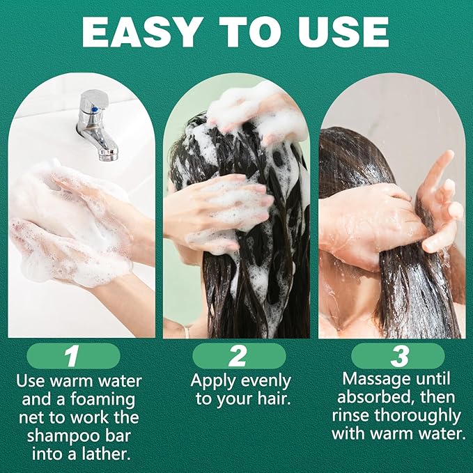 2PC Seven Green Shampoo Bar - Nature Shampoo Bar with Grass Extract, Green Soap for Women & Men