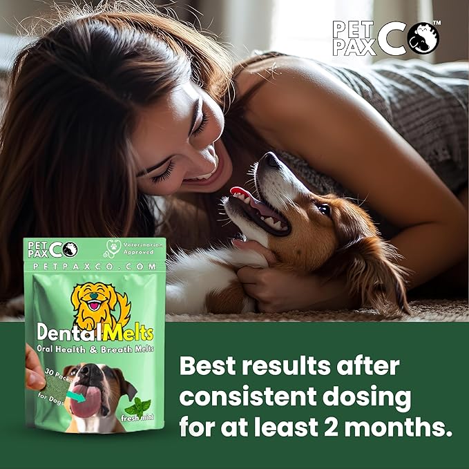 Dog Breath Freshener 5 in 1 – 30 Oral Strips – Natural Sage, Spirulina, Apple Cider Vinegar – Dogs Dental Care Products, Fresh Breath & Oral Hygiene Support – No Chew Dog Breath Mints