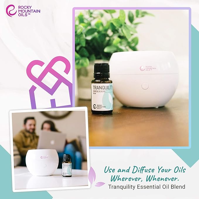 Rocky Mountain Oils Tranquility Essential Oil Blend - Essential Oils for Diffuser, Topical, and Home - Essential Oils to Promote Restful Nights - 15ml