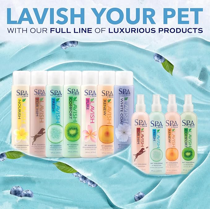 TropiClean SPA Tear Stain Remover for Dogs | Blueberry Facial Shampoo | Odor Eliminator | Tearless | Whitening and Brightening | Made in USA | 8oz.