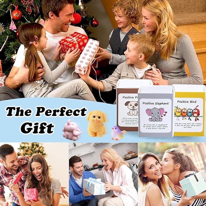 10 Set Positive Giraffe Gifts Bulk Employee Appreciation Gifts Box Breathing Gift Bulk for Coworker Team Back to Desk Pets Thank You Teacher Giraffe Ornaments with Cheer up Card Box