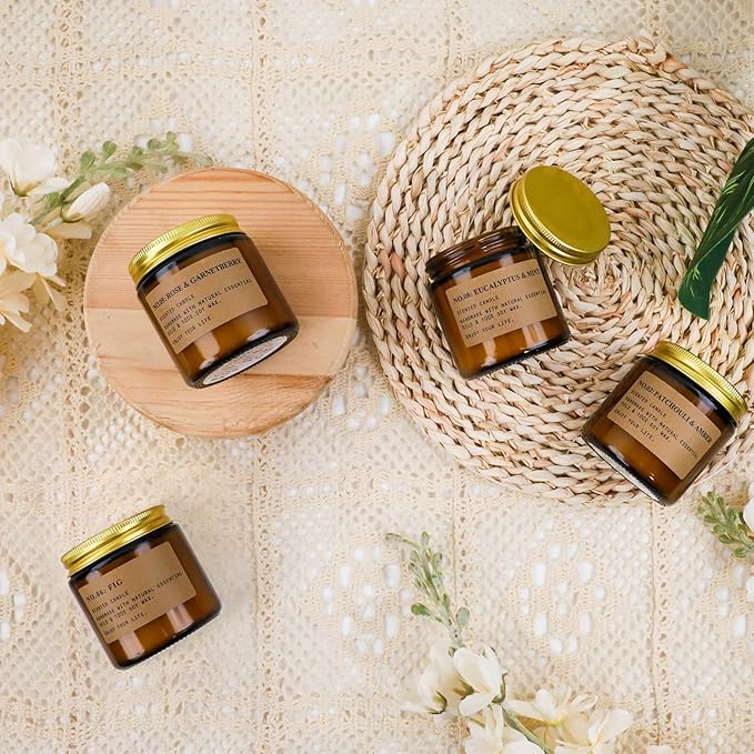 8 Pack Candles for Home Scented,Aromatherapy Jar Candle Gifts for Women, Natural Soy Wax Amber Candle Set, Scented Candles Set for Birthday Valentine Thanksgiving Christmas Day Present