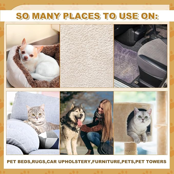 3 Pack Pet Hair Remover Sponge Cat and Dog Hair Sponge Rubber Pet Fur Lifter Removal Tool, Remove from Furniture, Carpet, Bedding, Clothing, 6.26 x 3.28 x 1.89 Inch