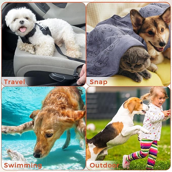 Irenare 12 Pcs Dog Towels Microfiber Pack Bulk, 20 x 40 inch Quick Drying Absorbent Pet Puppy Towels for Drying Small Puppy Dog Cat Pet Kitten Grooming Bathing Shower Travel Supplies