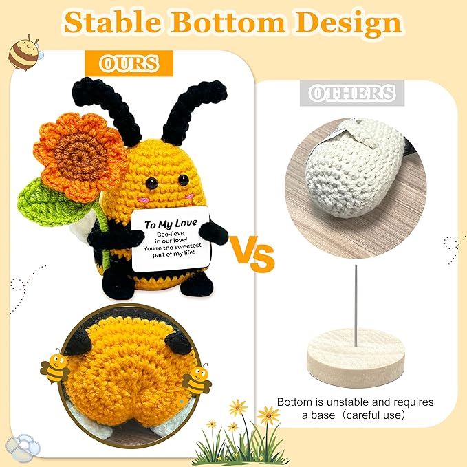 Funny Christmas Valentines Gifts for Her Him - to My Love Birthday Thanksgiving for Wife Husband Girlfriend Boyfriend Couples, Emotional Crochet Bee Decor Christmas Stocking Stuffers
