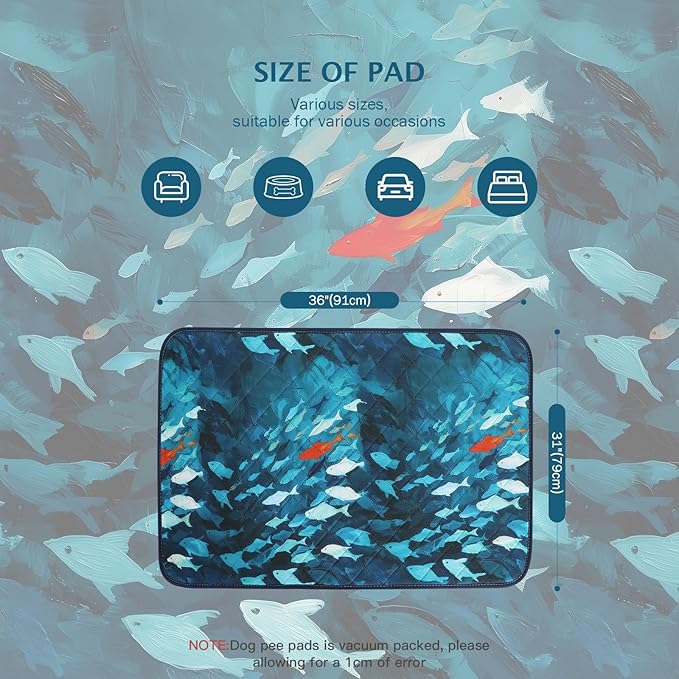 IEUUMLER Washable Pee Pads for Dogs, 2 Pack Reusable Waterproof Puppy Pads, Non-Slip Super Absorbent Training Pad for Playpen Crate Bed EU012