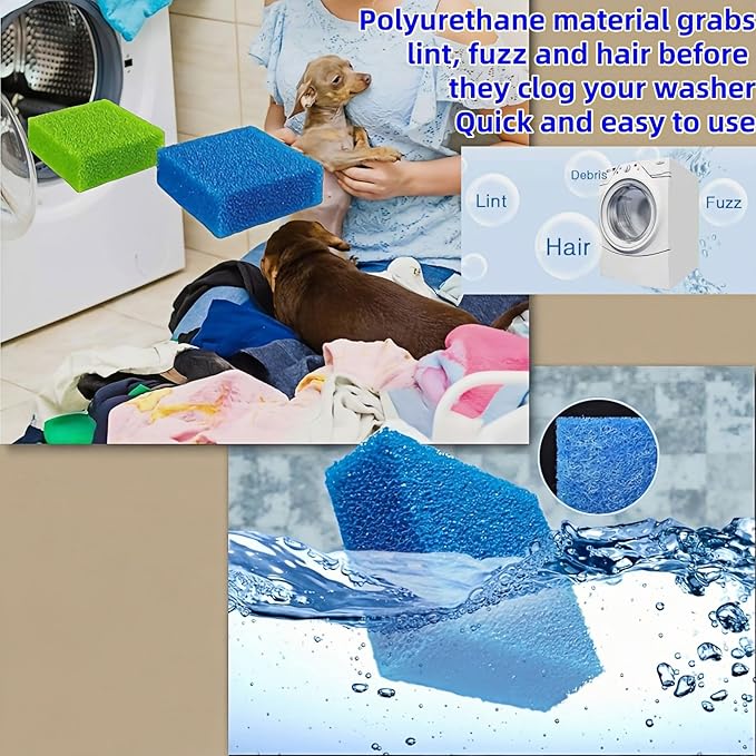 6 PCS Pet Hair Remover for Laundry,Reusable Lint Catcher for Washing Machine & Dryer - Effective Dog Cat Hair Remover for Clothes, Fur, Lint, Dander - Safe All Fabrics (Heavy Duty)