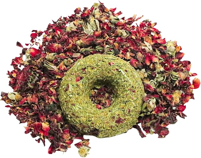 Grandpa's Best Whisker Nibblers Pumpkin Rose Petal Treats for Rabbits, Guinea Pigs and Small Animals