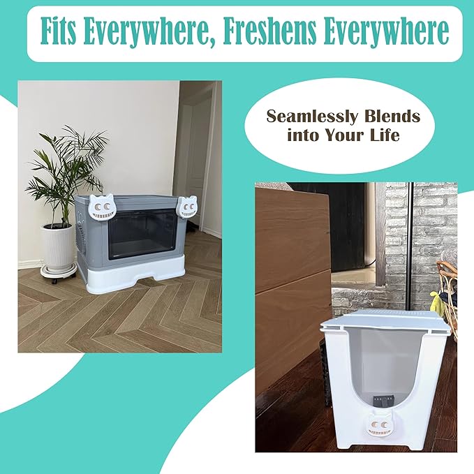 NewKe Cat Deodorizer Pod for Cumrige Self Cleaning Litter Box, Universal Odor Deodorant Compatible with Self-Cleaning Litter Box,Includes 2 OdorTrap Pod and 2 Odor Remover Refills Bags