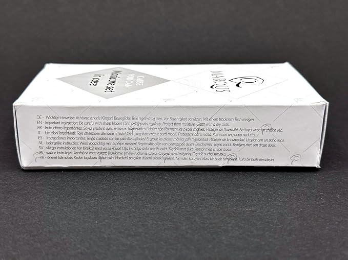 Manicure Set Solingen Made in Germany - 7 Piece Exclusive Finger & Toe Nail Clippers Kit for Women and Men in Real Leather Case, Color Blue