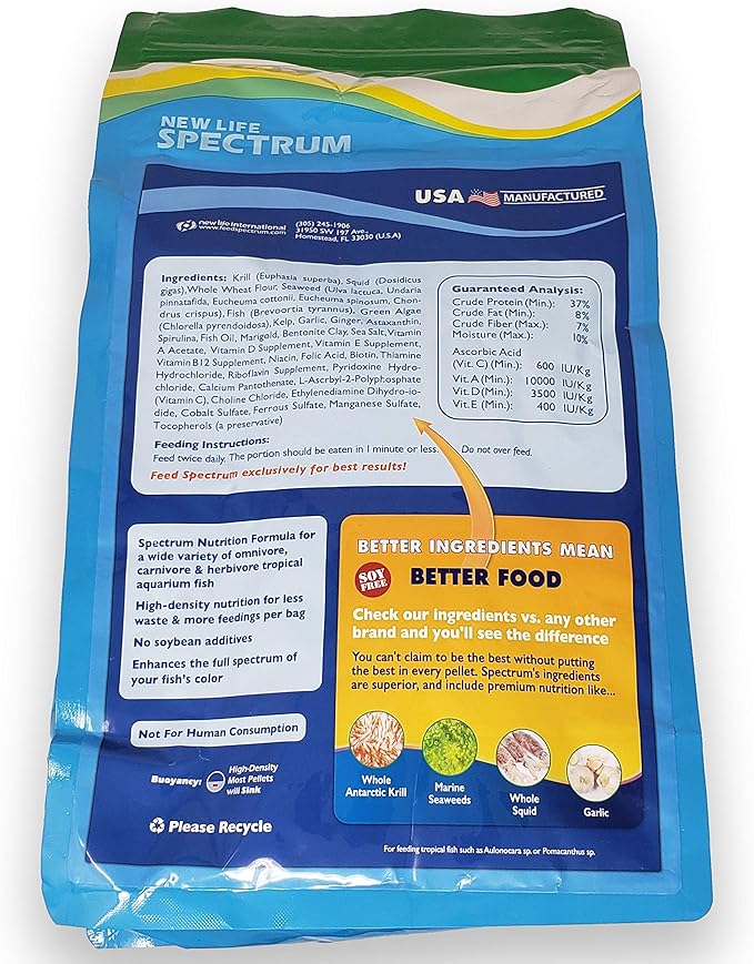 New Life Spectrum Naturox Thera A+ Large for Fresh & Saltwater Fish Bag 2200g