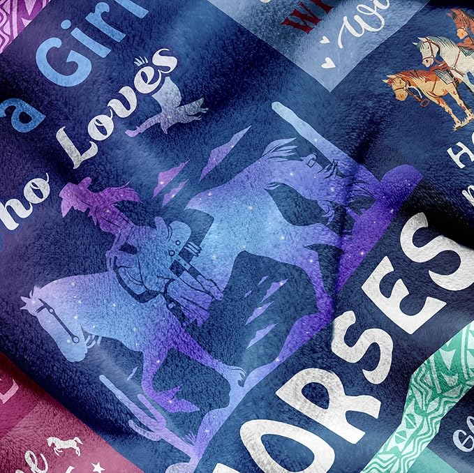 Horse Gifts for Girls Women Blanket 50"x60", Cowgirl Equestrian Gifts Stuff Equipment for Horse Lovers for Birthday/Christmas Throw Blanket