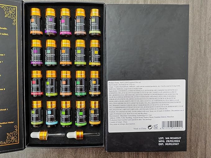 MAYJAM Tea Tree 20 Pcs Pure Essential Oil Gift Set, for Diffuser, Humidifiers, Skin Care, Massage, Fragrance Oil Scent for DIY Candle and Soap Making, Gift for Friend (5ML)