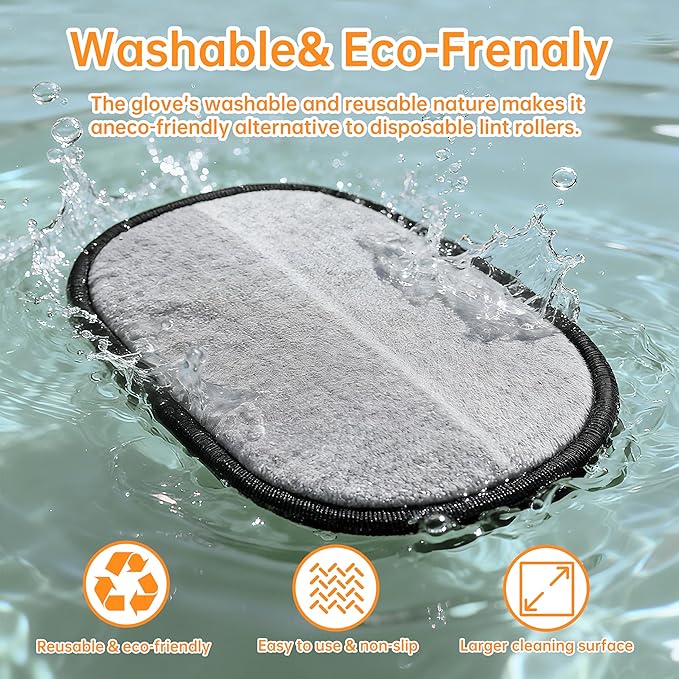 Pet Hair Removal Glove,2025 Newly Upgraded Reusable Magic Brush Pet Hair Remover Glove for Cats & Dogs,Pet Hair Remover Tool for Couch,Curtain, Clothing, Carpet, Car Seat (2Pcs)