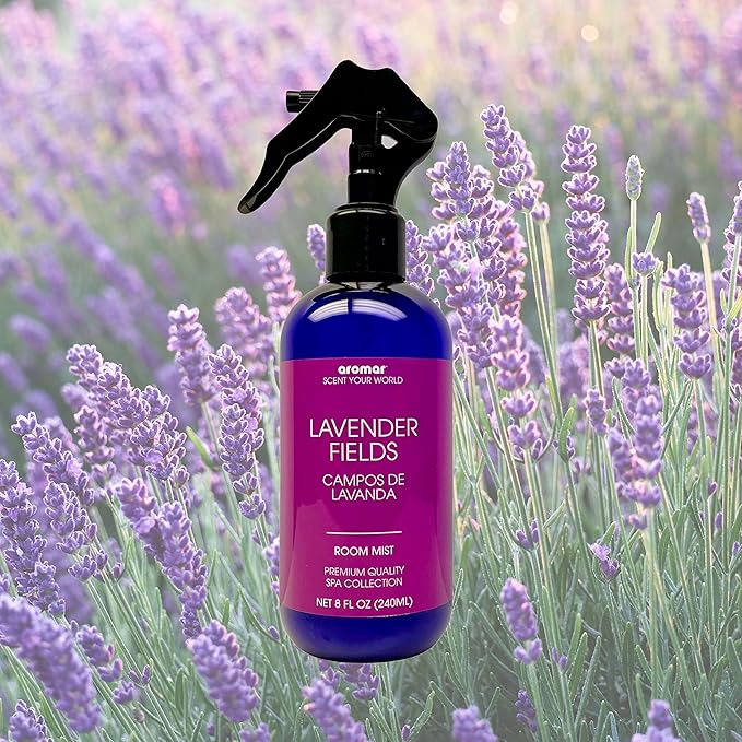 Aromar Essential Room Mist and Fabric Spray with Natural Freshener Aromatherapy for a Fresh and Rejuvenated Home 8 oz Lavender Fields
