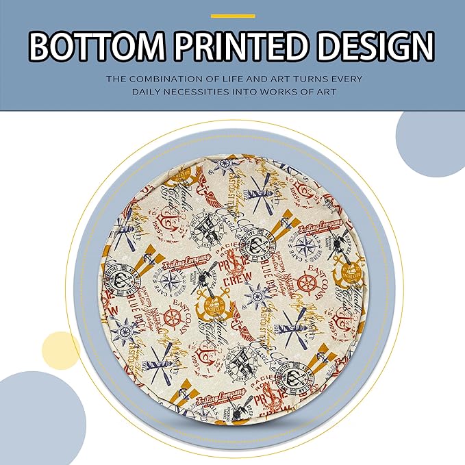 Anchor Laundry Basket Compass Seafaring Foldable Oxford Cloth Funny Tote Bag Laundry Hamper Clothes Storage Bucket Toy Organizer For Bathroom/Laundry Storage/Bedroom 18.9x16.5 Inch