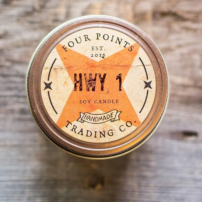 HWY-1 Scented 8 Oz Soy Aromatherapy Candle w/Jar - Four Points Trading Co.
