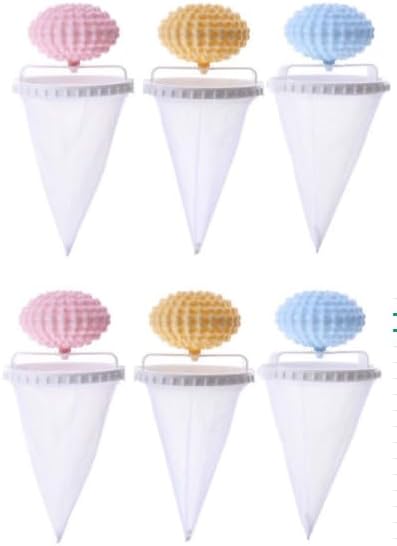 6 Pcs Floating Hair Filtering Mesh Removal, Laundry Lint Catcher, Pet Hair Remover for Laundry, Upgraded Concave-Convex Ball Design, 3.7 x 6.4 in Filter Bag, Reusable Washing Machine Hair Catcher