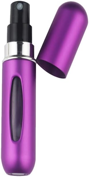 Portable Perfume Storage Bottle Refillable atomizer spray compact travel size up to 70 sprays easy refill fine mist TSA approved leak proof (Purple)