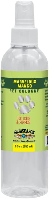 Showseason® Marvelous Mango Pet Cologne 8.5 oz For Dogs | Long-Lasting Odor Eliminator | Paraben-Free | Biodegradable & Non-Toxic | Made in The USA