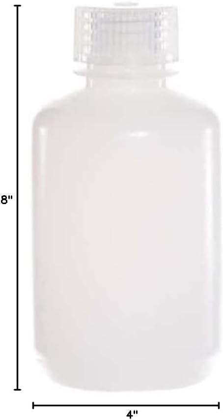 125ML 4OZ Nature Narrow Mouth HDPE Plastic Reagent Bottles with Caps Pack of 150