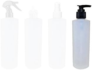 4oz Plastic Pump Bottle - Durable HDPE Material, 24/410 Neck Size, Pack of 8 (BLACK DISPENSING PUMP)