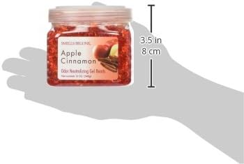 SMELLS BEGONE Odor Eliminator Gel Beads - Air Freshener - Eliminates Odor in Bathrooms, Cars, Boats, RVs and Pet Areas - Made with Essential Oils - Apple Cinnamon Scent - 12 Ounce (Pack of 4)