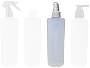 Perfume Studio 4 Oz Natural Plastic Empty Bottles - HDPE 24/410 Neck Size with Choice of Fine Mist Spray, Flip Top Dispensing Cap, Pump, and Trigger Sprayer (8 Bottles) (White FINE Mist Sprayer)
