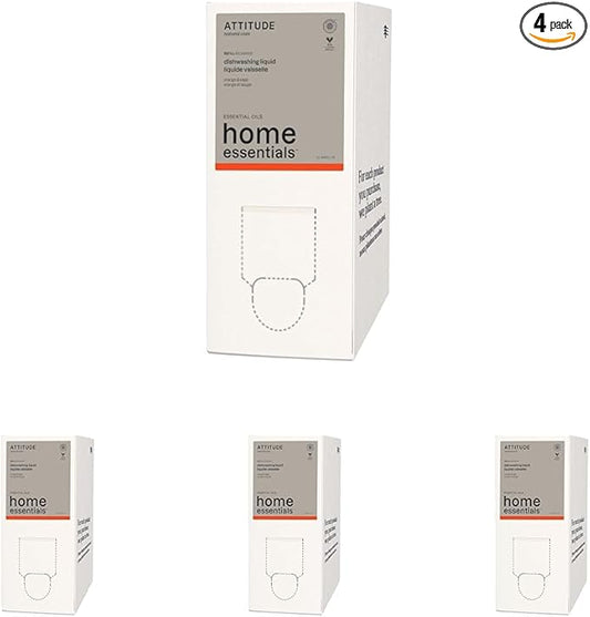 ATTITUDE Dish Soap, EWG Verified, Plant and Mineral-Based Ingredients, Vegan and Cruelty-free Household Products, Orange & Sage, 67.6 Fl Oz (Pack of 4)