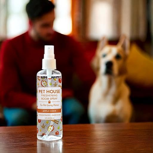 One Fur All Room Spray for Pet Odor, 4 OZ Concentrated Pet Friendly Air Freshener, Apple Cider Pack of 1