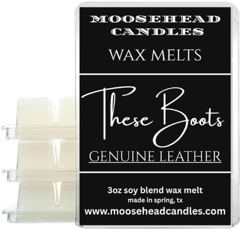 These Boots – Genuine Leather Wax Melts (4 Pack) – Smells Like Fresh Leather & Boot Shop Aroma – Soy Blend – Handmade in USA – Long Lasting Scent – Supports Animal Rescue