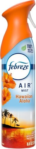 Febreze Air Mist Air Freshener Spray, Odor-Fighting Room Spray, Air Fresheners for Home and Bathroom and Kitchen, Aerosol Can, Hawaiian Aloha Scent, 8.8oz, 1 Count