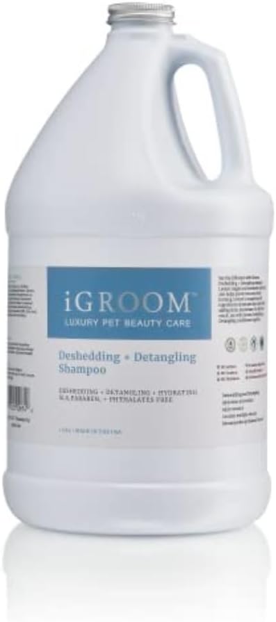 iGroom Deshedding & Detangling Dog Shampoo, Luxury Pet Beauty Care, Loosen Tangles + Unwanted Undercoat, Adds Shine + Volume, Made in USA (1 GAL)