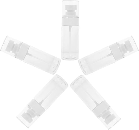 LIFKOME 5Pcs Small Travel Spray Bottles Portable Mist Atomizers for Face Hair Liquid Containers Leakproof Refillable Compact for Gym Vacation Party