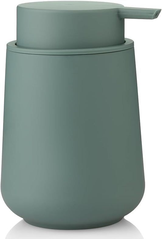 Sage Green Liquid Hand Soap Dispenser Plastic 11 oz - Modern Minimalist Style for Bathroom & Kitchen Countertop Refillable