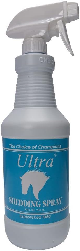 Ultra Shedding Spray for Horses, Dogs, and Cats | Speeds Up Shedding | Enhances Coat Shine | Conditions Skin and Hair | User-Friendly Application | Size 32oz