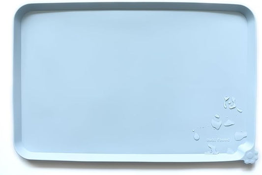 Hoki Found Silicone Pet Food Mats - Non Slip Bowl Placemats for Dogs & Cats - Waterproof, Suitable for Carpet - Frost
