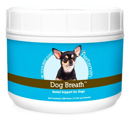 Herbsmith Dog Breath - Dog Dental Care Solution - Natural Dog Breath Freshener That Tackles Tartar - Dental Powder for Dogs - 500g Powder
