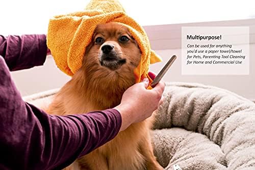 100 Pack Extra Large Original German Shammy Cloths Chamois Towels Super Absorbent for Pets, Parenting Tool Cleaning for Home and Commercial Use Wholesale Bulk (Orange)