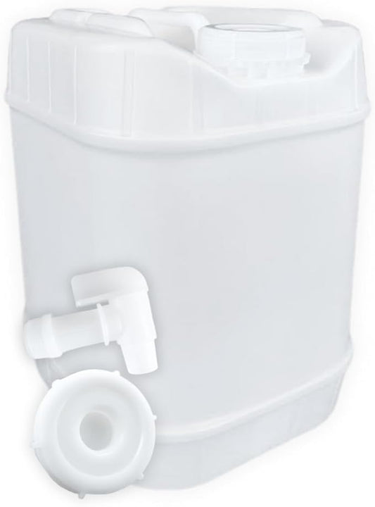 5-Gallon Stackable Water Storage Containers, 5 Gallons Tank w/2 Lids + 1 Spigot, Easy Fill, Survial Supply Emergency Water Storage for Camping and Disaster Preparedness, RV, 1 Tank, (5 Gallon)